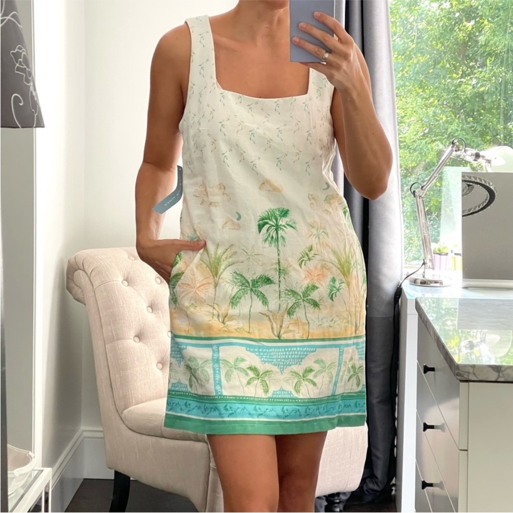 London Times Tropical Print Sleeveless Mini Dress NWT 4